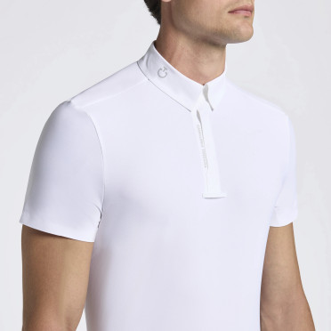 Cavalleria Toscana Mannen Wedstrijdshirt Heat Sealed Performance S/S - Wit