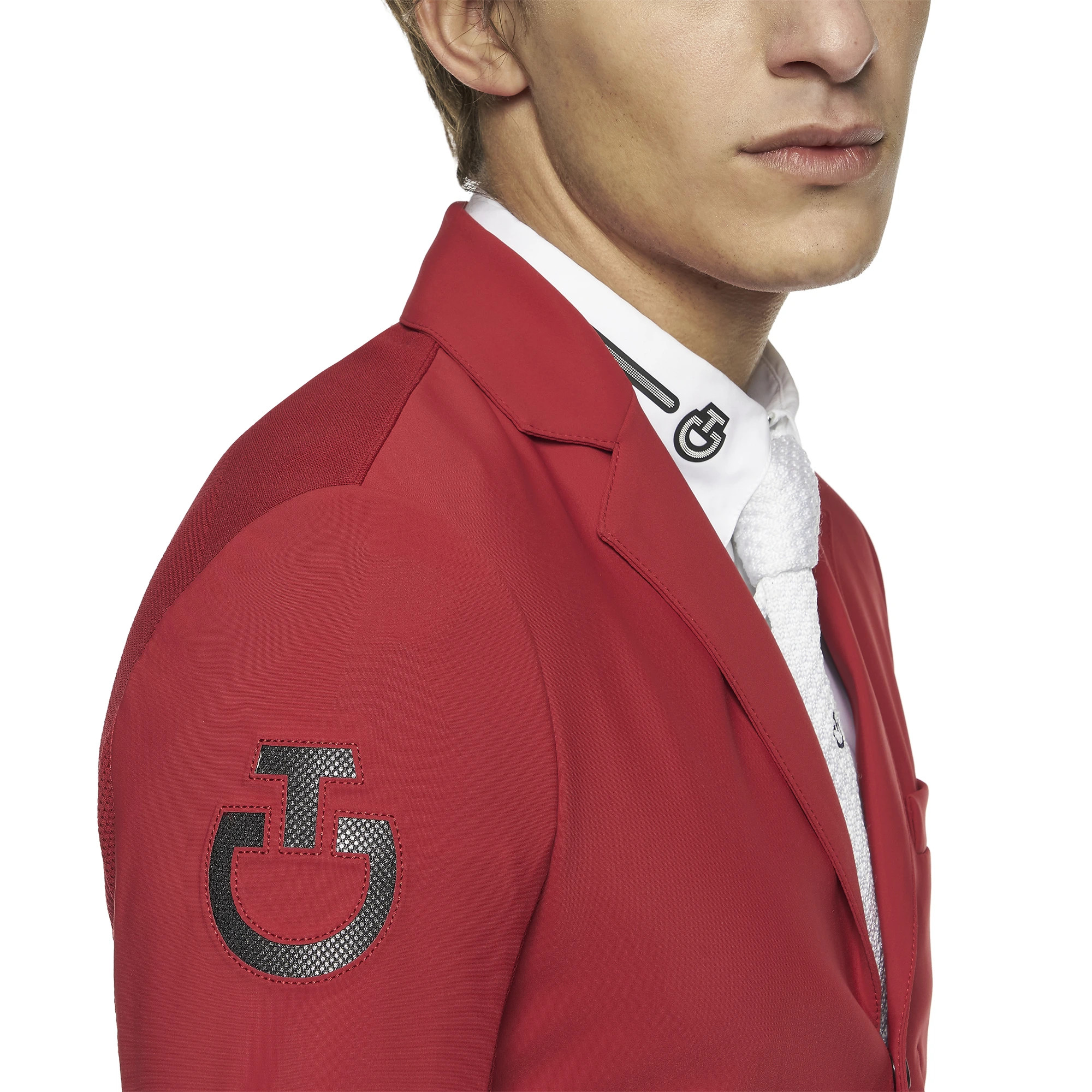 Cavalleria Toscana Mannen Wedstrijdjasje R-EVO Light Tech Knit Zip - Rood