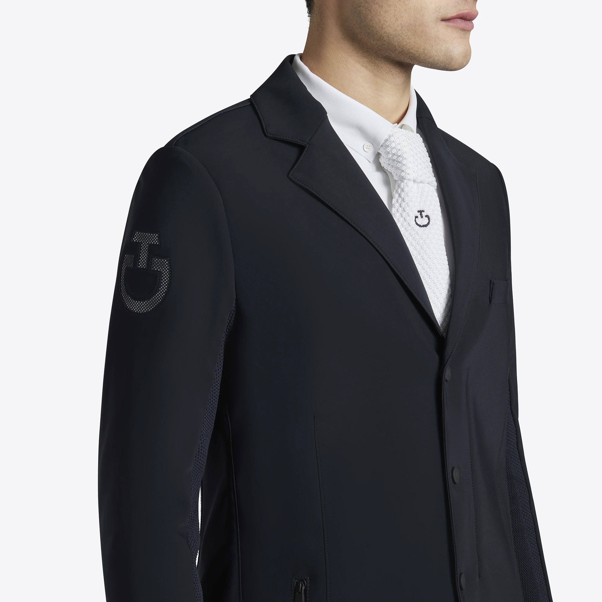 Cavalleria Toscana Men's Competition Jacket R-EVO Light Tech Knit Zip - Navy