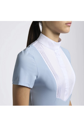 Cavalleria Meisjes Wedstrijdshirt Jersey Bib S/S - Lichtblauw