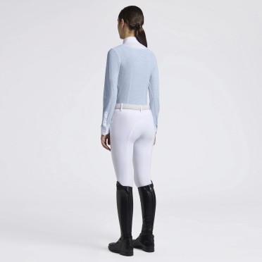 Cavalleria Toscana Girls Competition Shirt Jersey Bib L/S - Light Blue