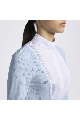 Cavalleria Toscana Girls Competition Shirt Jersey Bib L/S - Light Blue