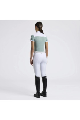 Cavalleria Toscana Girls Competition Shirt Perforated Jersey Inserts S/S - Mint