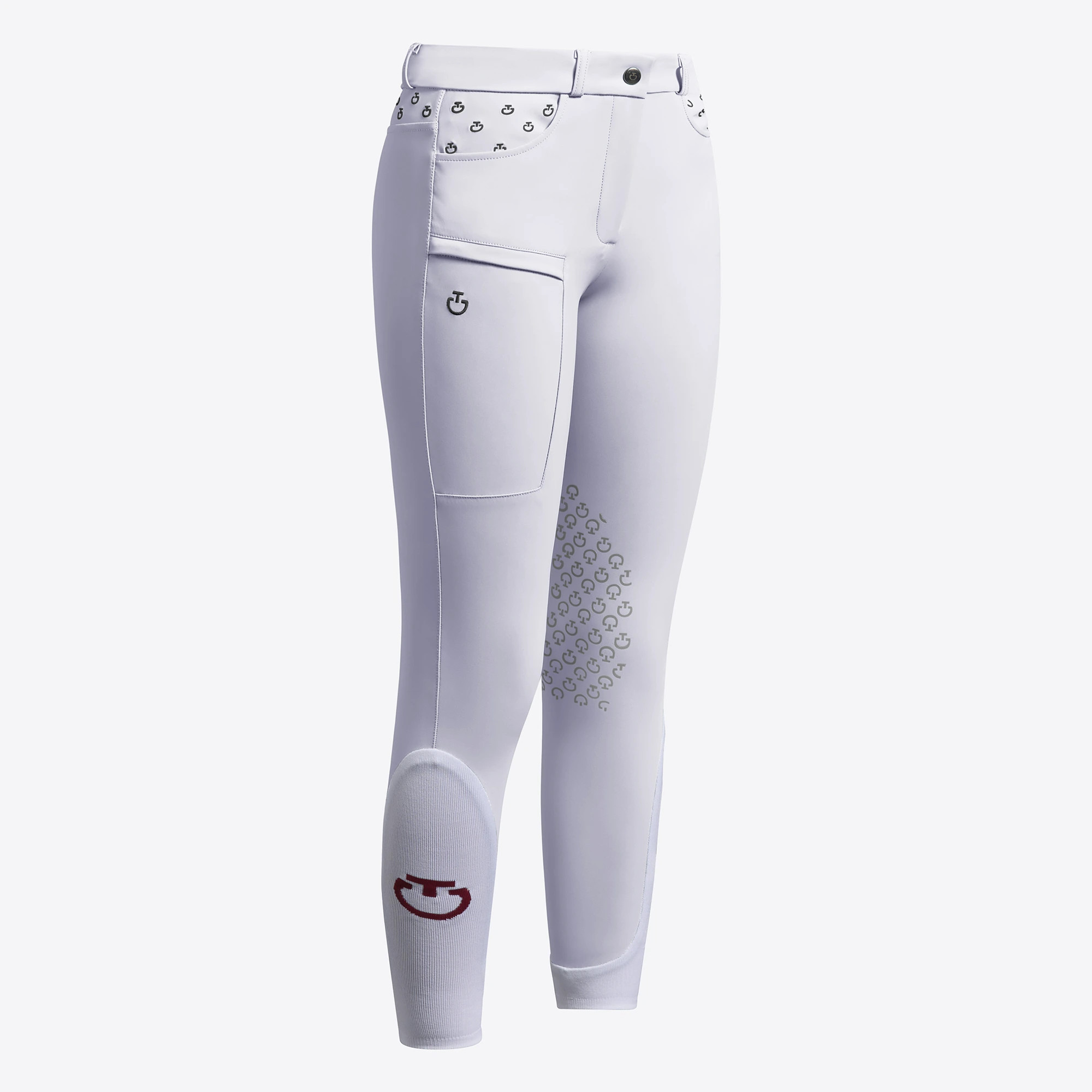 Cavalleria Toscana Meisjes Rijbroek Embroidery Knie Grip - Wit