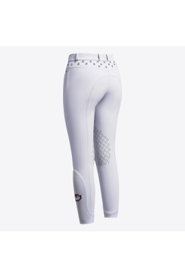 Cavalleria Toscana Meisjes Rijbroek Embroidery Knie Grip - Wit