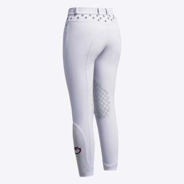 Cavalleria Toscana Meisjes Rijbroek Embroidery Knie Grip - Wit