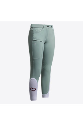 Cavalleria Toscana Meisjes Rijbroek Embroidery Knie Grip - Mint