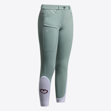Cavalleria Toscana Meisjes Rijbroek Embroidery Knie Grip - Mint