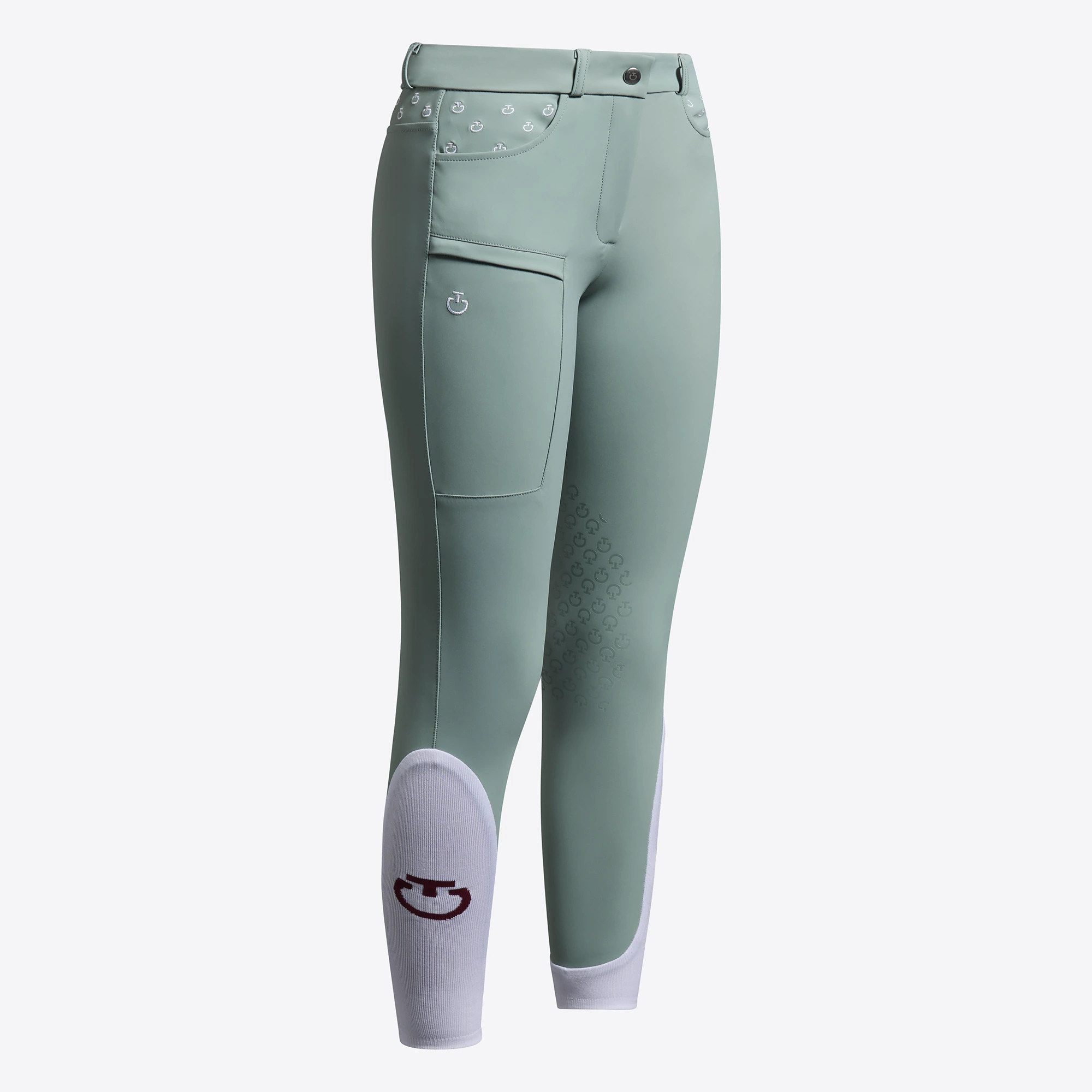 Cavalleria Toscana Meisjes Rijbroek Embroidery Knie Grip - Mint