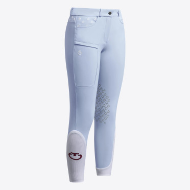 Cavalleria Toscana Meisjes Rijbroek Embroidery Knie Grip - Lichtblauw Cavalleria Toscana Meisjes Rijbroek Embroidery Knie Grip - Lichtblauw