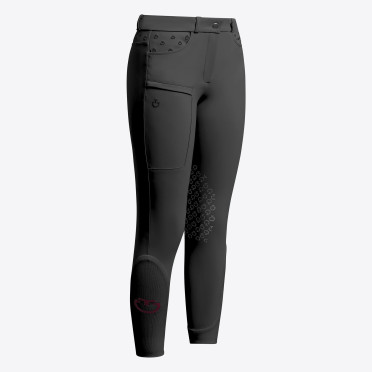 Cavalleria Toscana Meisjes Rijbroek Embroidery Knie Grip - Zwart Cavalleria Toscana Meisjes Rijbroek Embroidery Knie Grip - Zwart