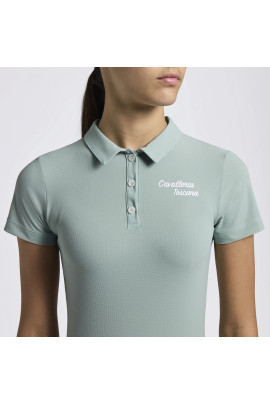 Cavalleria Toscana Meisjes Poloshirt Jersey Embroidered Script Logo - Mint