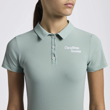 Cavalleria Toscana Meisjes Poloshirt Jersey Embroidered Script Logo - Mint