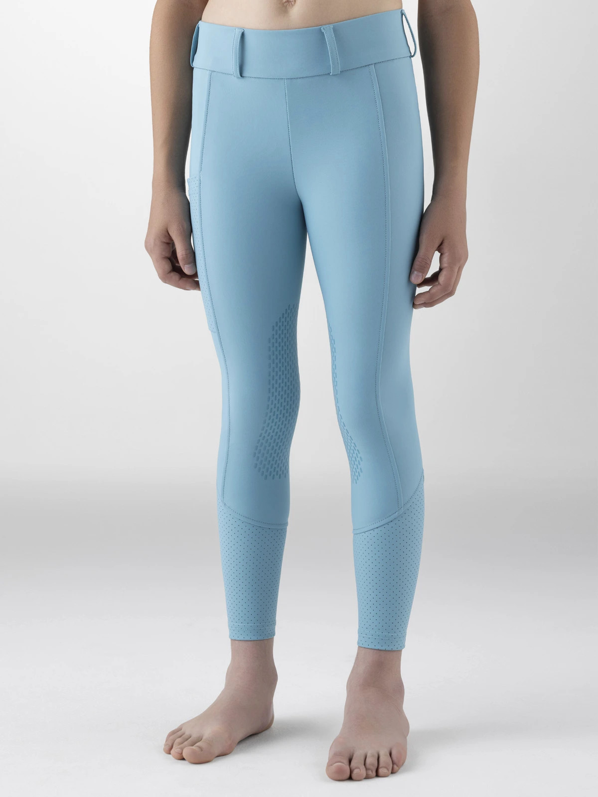Equiline Kinder Rijlegging Gingef Full Grip - Aquarel Blauw Equiline Kinder Rijlegging Gingef Full Grip - Aquarel Blauw