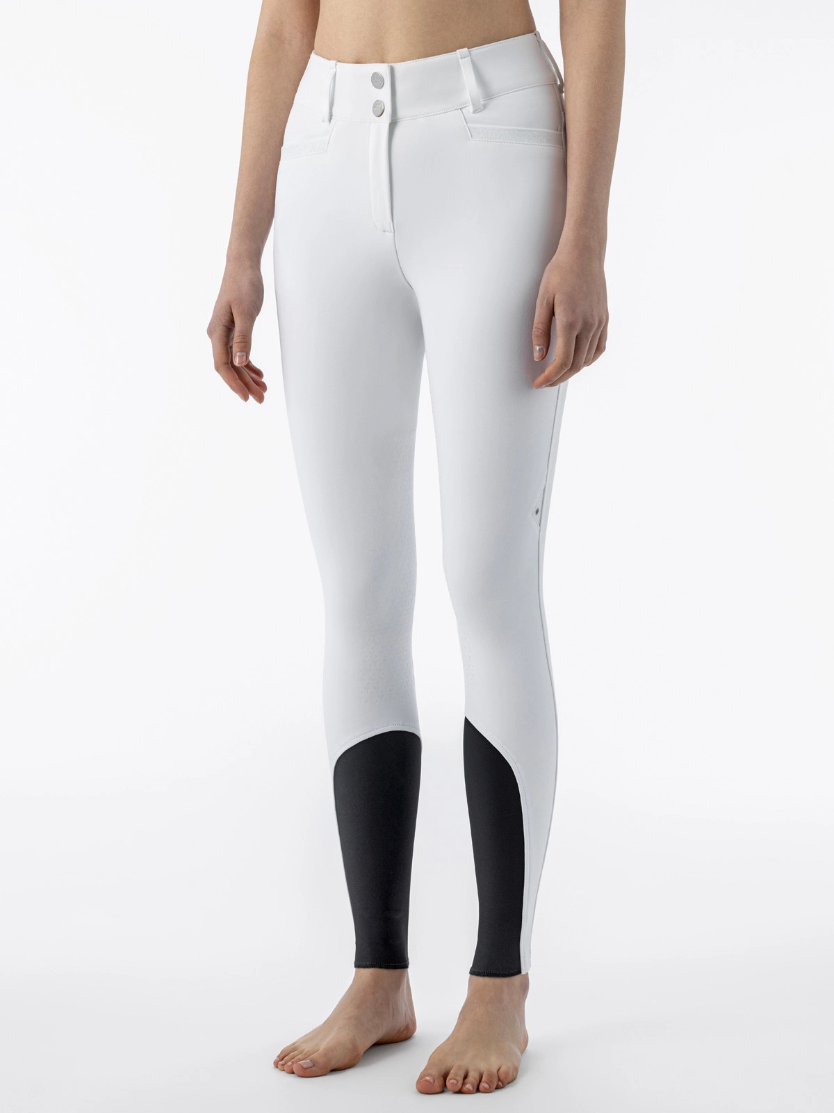 Equiline Crystalek Riding Breeches Knee Grip High Waist | White Equiline Crystalek Riding Breeches Knee Grip High Waist | White