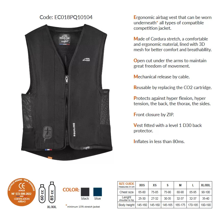 Equiline Airbag Vest for All Disciplines | Safety & Comfort Equiline Airbag Vest for All Disciplines | Safety & Comfort