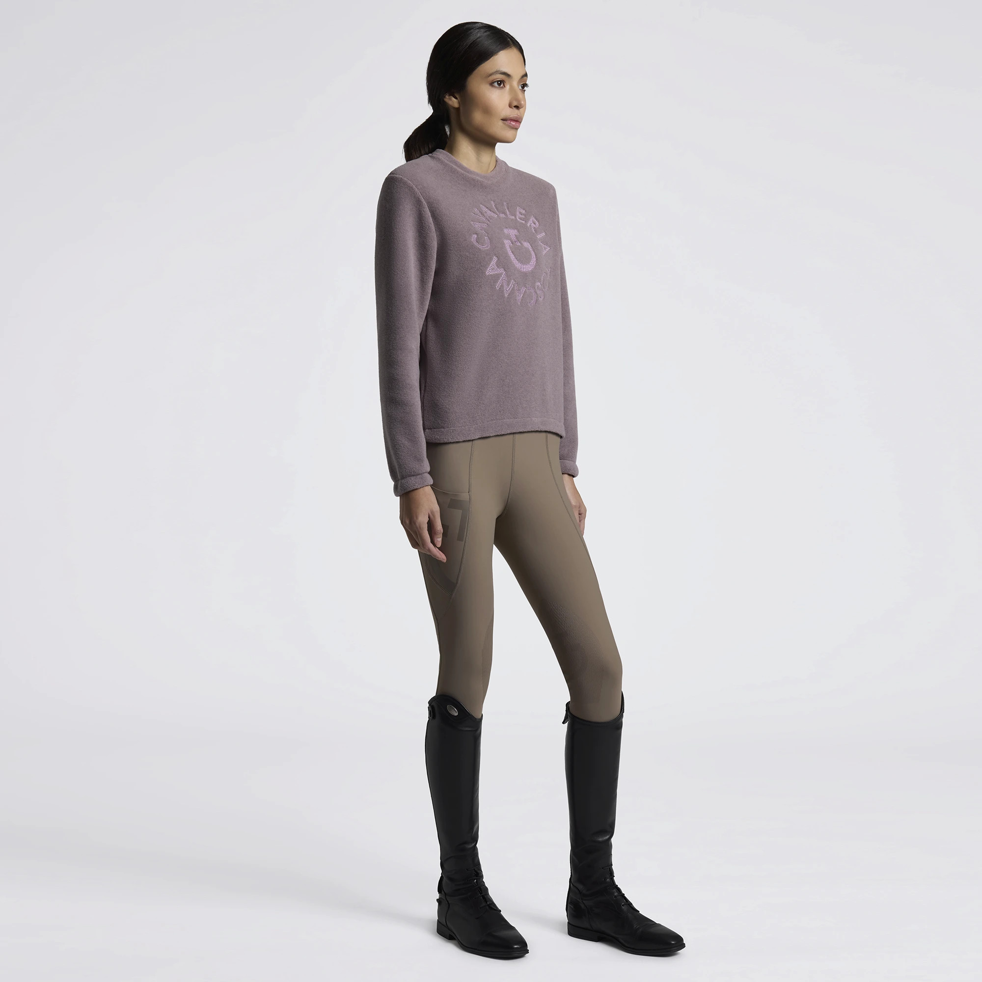 Shop Cavalleria Toscana Fleece Crew Neck grape shake – Elegant & Comfortabel Shop Cavalleria Toscana Fleece Crew Neck grape shake – Elegant & Comfortabel