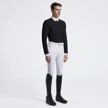 Cavalleria Toscana Mannen Wedstrijdshirt Lange Mouw Pocket | Zwart Cavalleria Toscana Mannen Wedstrijdshirt Lange Mouw Pocket | Zwart