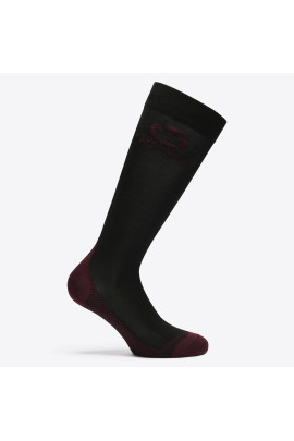 Cavalleria Toscana Technical Sock | Black & Bordeaux | Shop Now