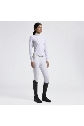 Cavalleria Toscana Women's Competition Shirt Bib Heat-Sealed Details | White