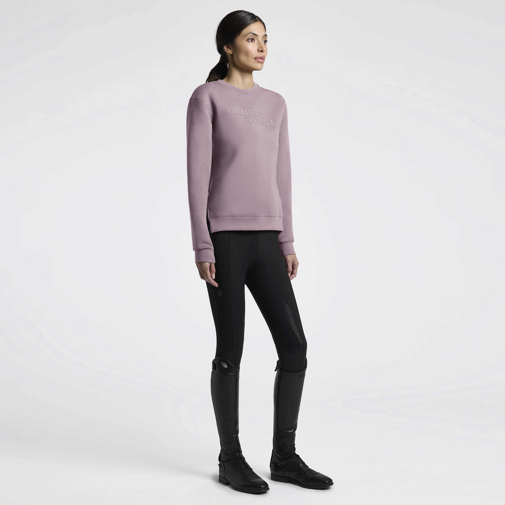 Cavalleria Toscana Dames Cotton Crew Neck Sweatshirt | Grape Shake Cavalleria Toscana Dames Cotton Crew Neck Sweatshirt | Grape Shake