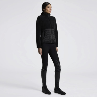 Cavalleria Toscana Women's Fleece & Nylon Zip Jacket | Black Cavalleria Toscana Women's Fleece & Nylon Zip Jacket | Black