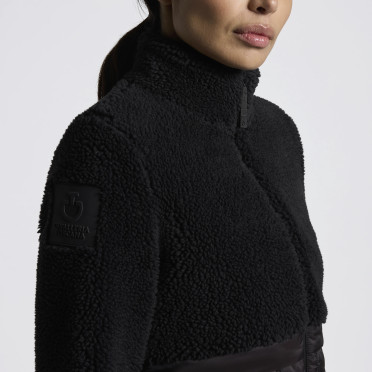 Cavalleria Toscana Black Winter Jacket | Chic Teddy Fleece & Quilted Design | Order Now Cavalleria Toscana Black Winter Jacket | Chic Teddy Fleece & Quilted Design | Order Now