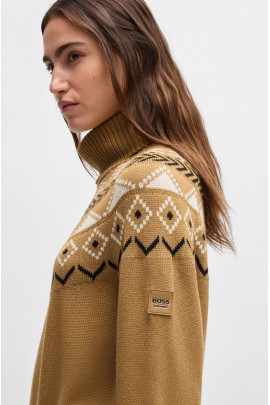 BOSS Equestrian Turtleneck Jumper Camel | Warm & Fashionable | Shop Now BOSS Equestrian Turtleneck Jumper Camel | Warm & Fashionable | Shop Now