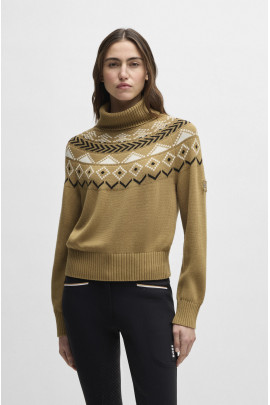 BOSS Equestrian Anuk Women's Knitwear Jumper Norway | Camel