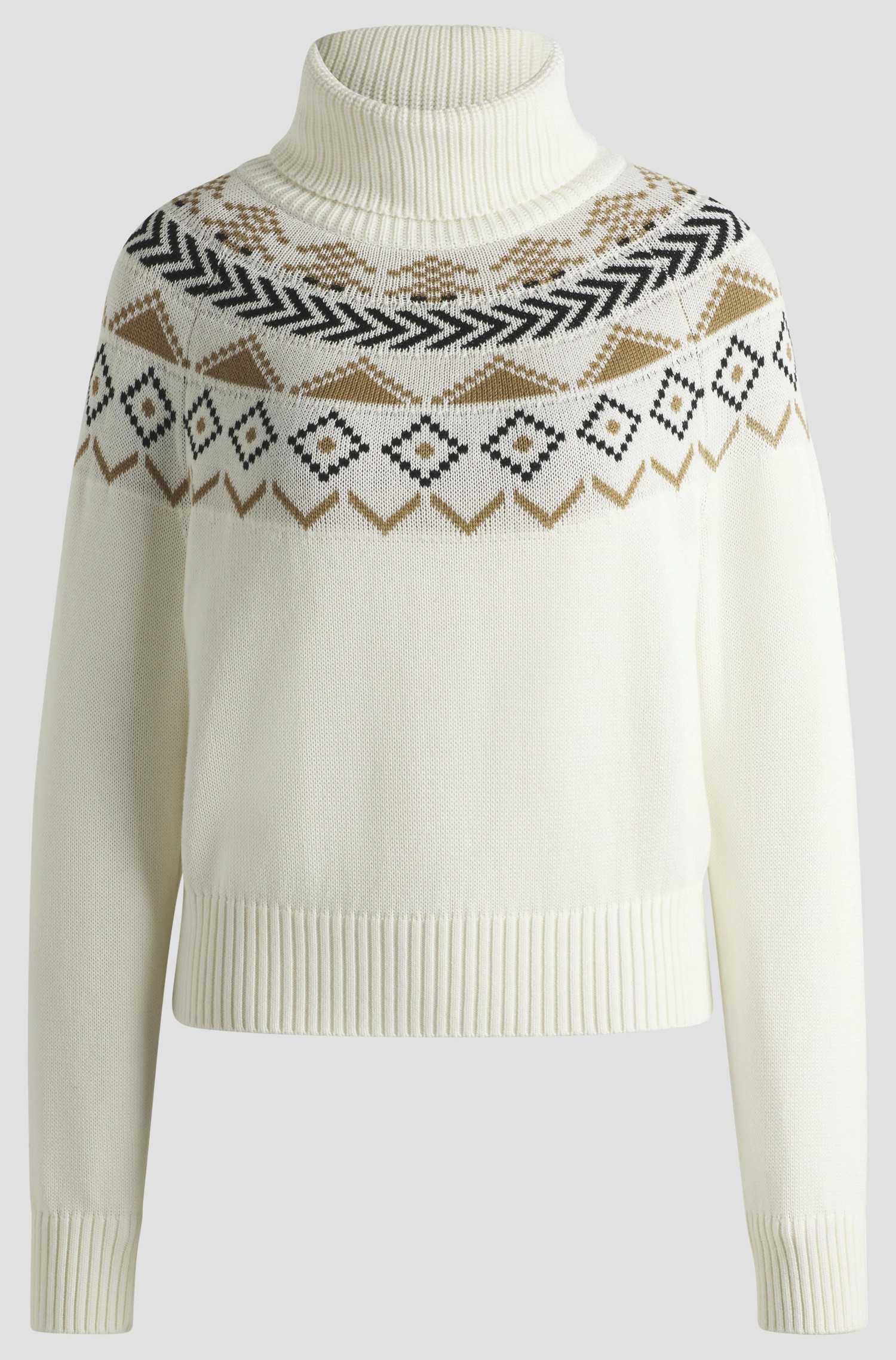 BOSS Equestrian Turtleneck Jumper Soft Cream | Licht & Warm | Shop Nu BOSS Equestrian Turtleneck Jumper Soft Cream | Licht & Warm | Shop Nu