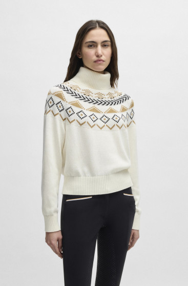 BOSS Equestrian Anuk Dames Knitwear Jumper Norway | Soft Cream BOSS Equestrian Anuk Dames Knitwear Jumper Norway | Soft Cream