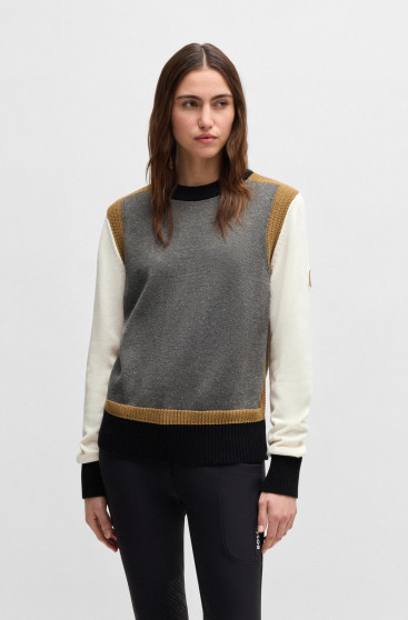 BOSS Equestrian Amira Dames Knitwear Pullover Multi | Grey Melange BOSS Equestrian Amira Dames Knitwear Pullover Multi | Grey Melange
