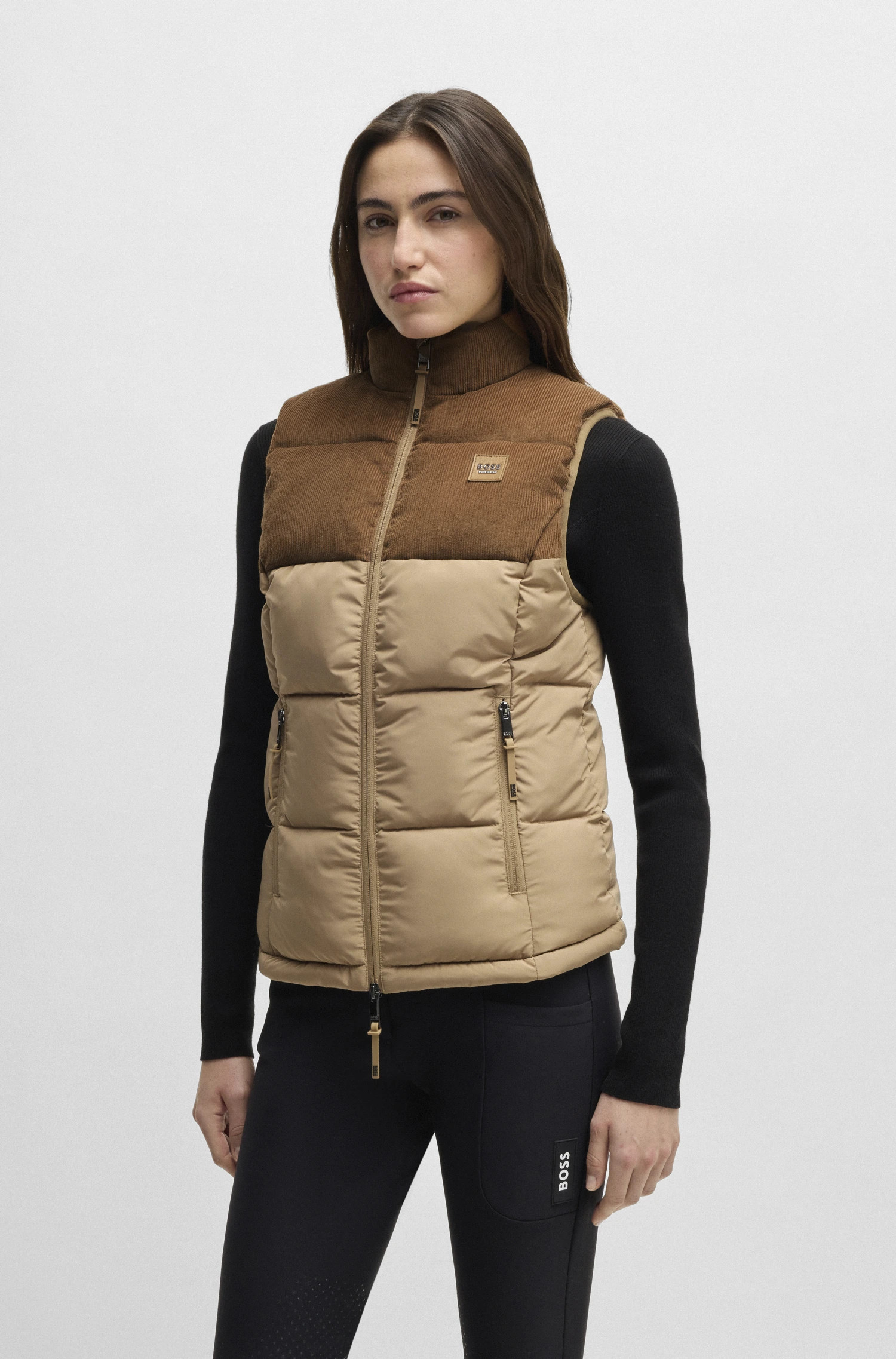 BOSS Equestrian Viola Cord Dames Bodywarmer | Camel BOSS Equestrian Viola Cord Dames Bodywarmer | Camel