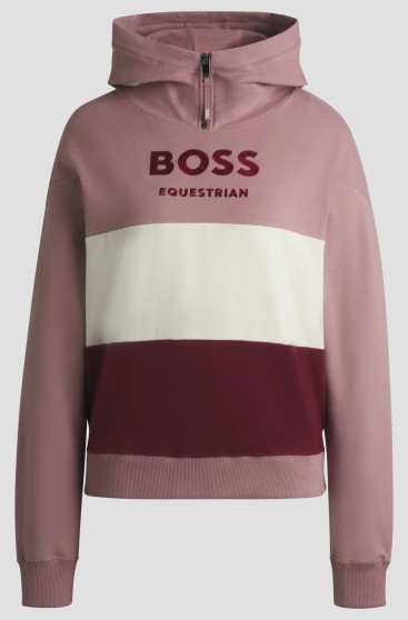 BOSS Equestrian Faye Hoodie Rose Haze | Roze Hoodie met Cabernet Accenten | Shop Nu BOSS Equestrian Faye Hoodie Rose Haze | Roze Hoodie met Cabernet Accenten | Shop Nu