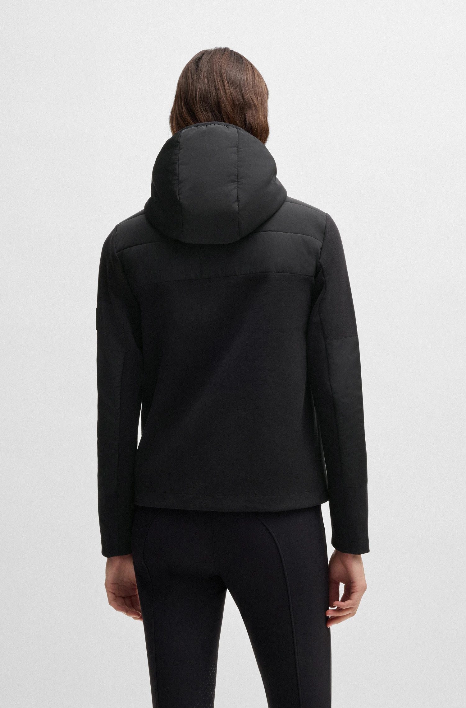 BOSS Equestrian Jessy Puffer Hybrid Jacket Black | Wind & Water Repellent | Shop Now BOSS Equestrian Jessy Puffer Hybrid Jacket Black | Wind & Water Repellent | Shop Now