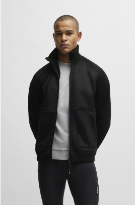 BOSS Equestrian Taylor Men's Bomber Jacket Alcantara | Black
