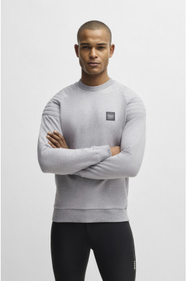 BOSS Equestrian Lex Padded Sweater | Grey Melange BOSS Equestrian Lex Padded Sweater | Grey Melange
