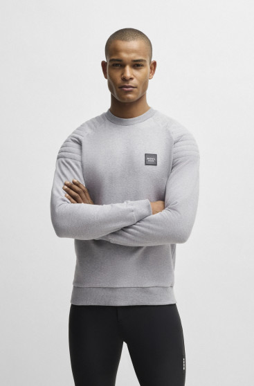 BOSS Equestrian Lex Padded Sweater | Grey Melange BOSS Equestrian Lex Padded Sweater | Grey Melange