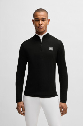 BOSS Equestrian Rouven Half Zip Knitwear Pullover | Black