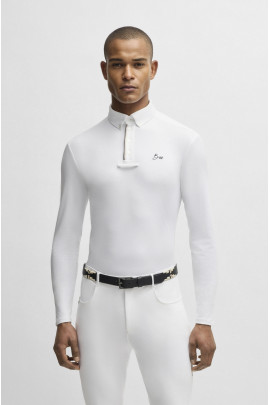 BOSS Equestrian Nick Mannen Wedstrijdshirt | Peached Wit
