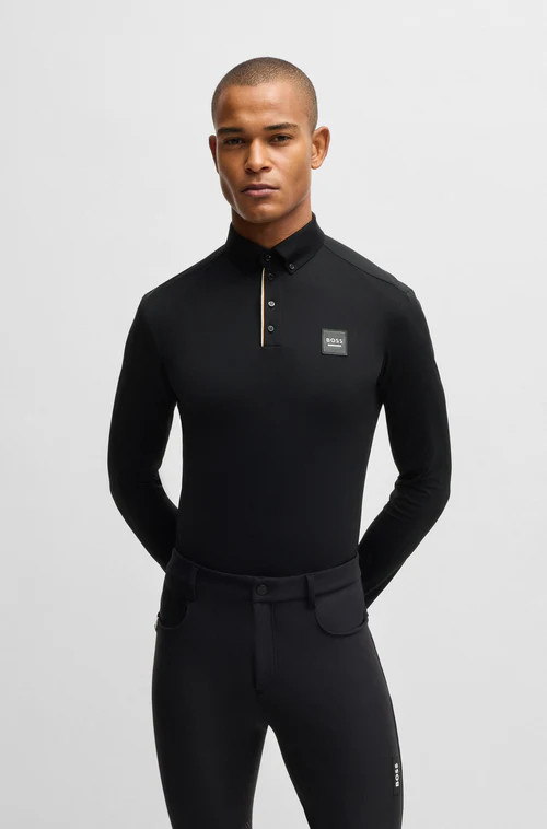 BOSS Equestrian Nick Mannen Wedstrijdshirt | Peached Zwart BOSS Equestrian Nick Mannen Wedstrijdshirt | Peached Zwart