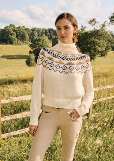 BOSS Equestrian Turtleneck Jumper Soft Cream | Licht & Warm | Shop Nu BOSS Equestrian Turtleneck Jumper Soft Cream | Licht & Warm | Shop Nu