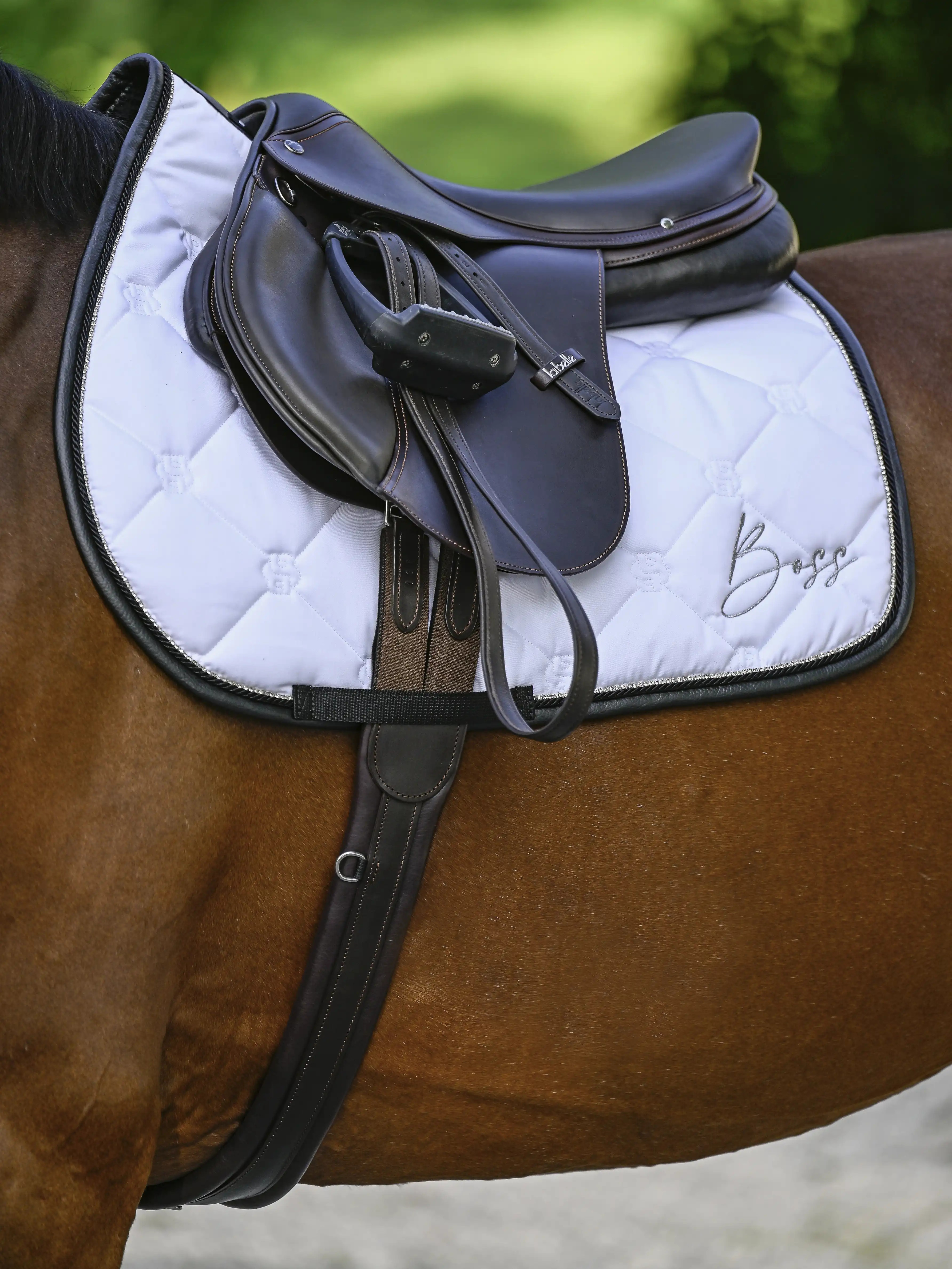 BOSS Equestrian Saddle Pad Glitter Jumping | White BOSS Equestrian Saddle Pad Glitter Jumping | White