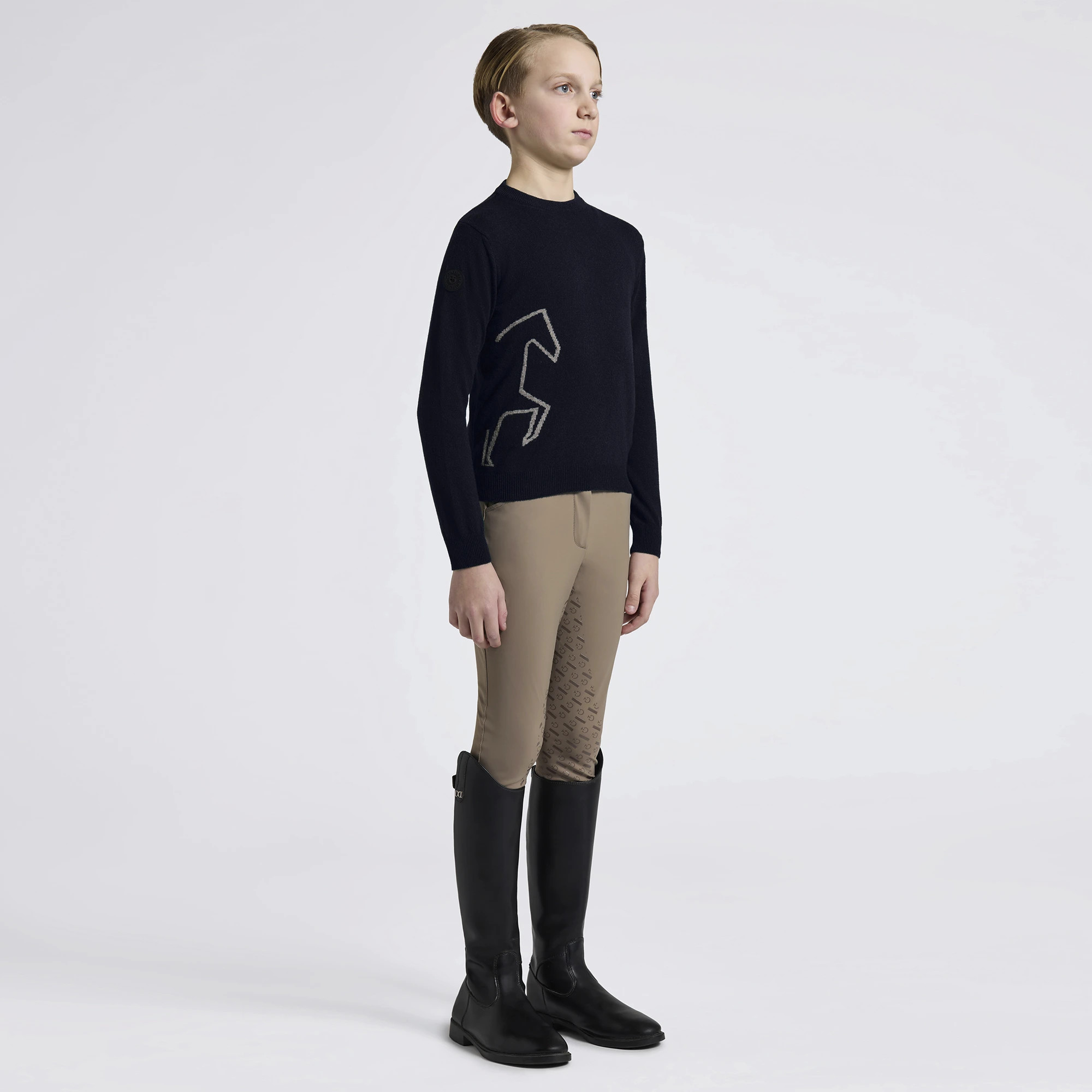 Cavalleria Toscana Jongens Crew Neck Sweater Cashmere | Navy Cavalleria Toscana Jongens Crew Neck Sweater Cashmere | Navy