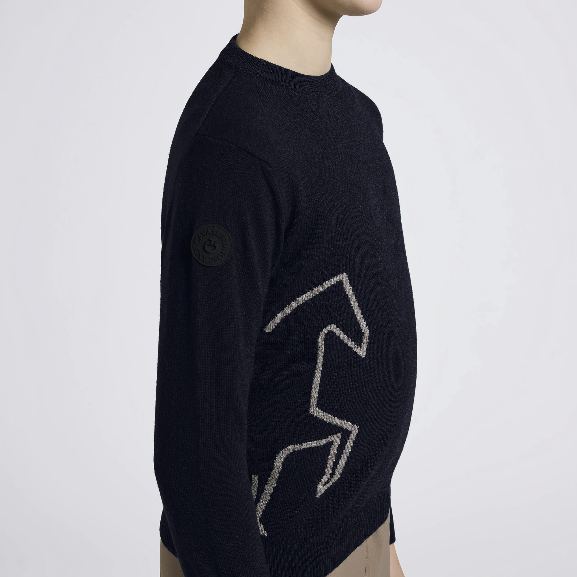 Cavalleria Toscana Jacquard Horse Cashmere Blend Crew Neck – Order Now Cavalleria Toscana Jacquard Horse Cashmere Blend Crew Neck – Order Now