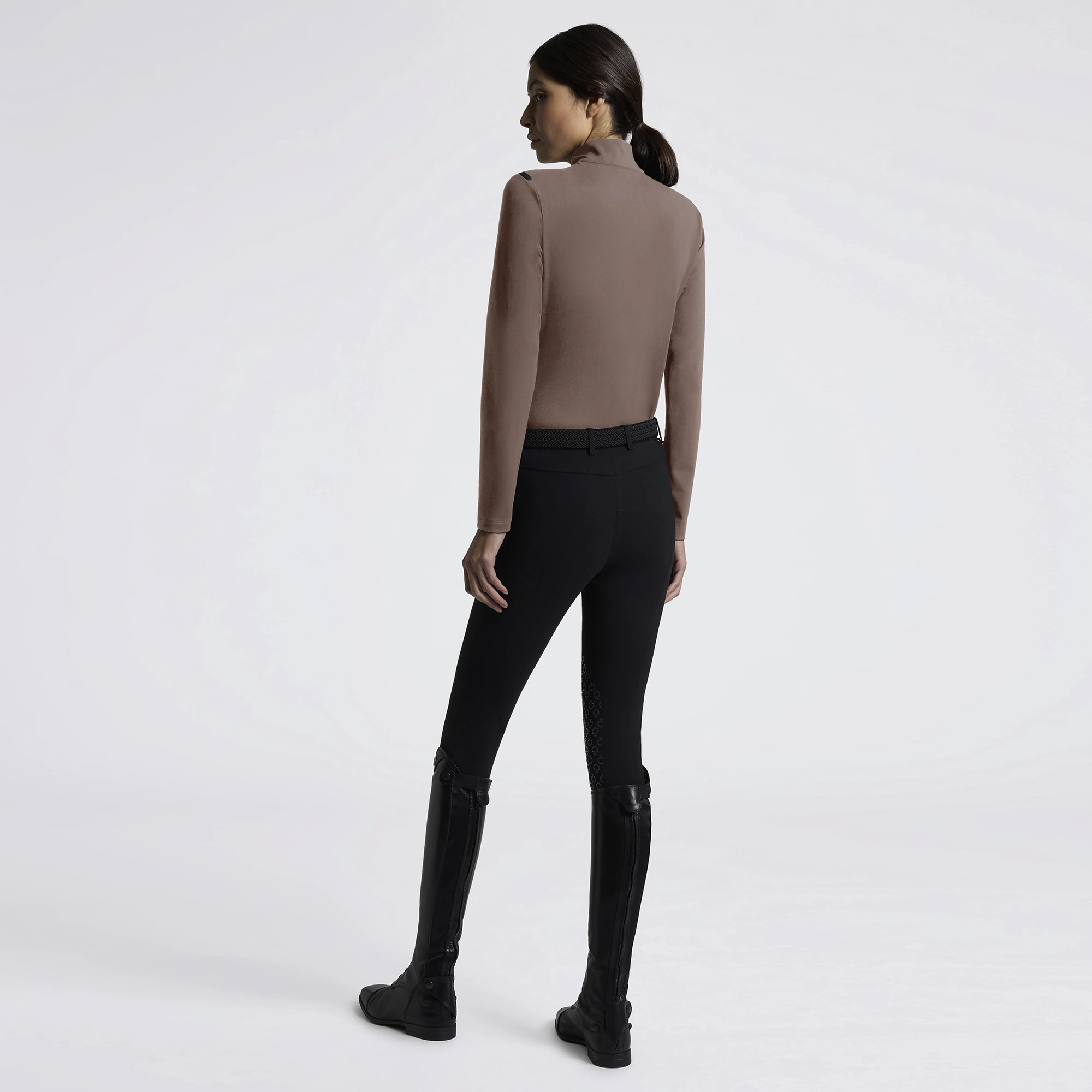 Jersey Fleece Half Zip Turtleneck – walnoot | Shop Cavalleria Toscana Jersey Fleece Half Zip Turtleneck – walnoot | Shop Cavalleria Toscana