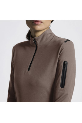 Jersey Fleece Half Zip Turtleneck – walnoot | Shop Cavalleria Toscana Jersey Fleece Half Zip Turtleneck – walnoot | Shop Cavalleria Toscana