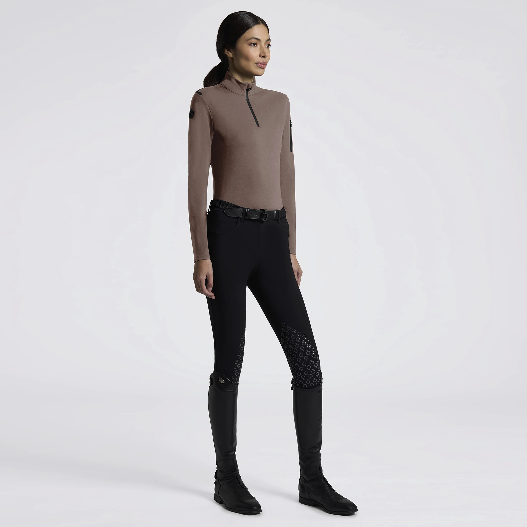 Cavalleria Toscana Women’s Long Sleeve Training Polo | Walnut Cavalleria Toscana Women’s Long Sleeve Training Polo | Walnut