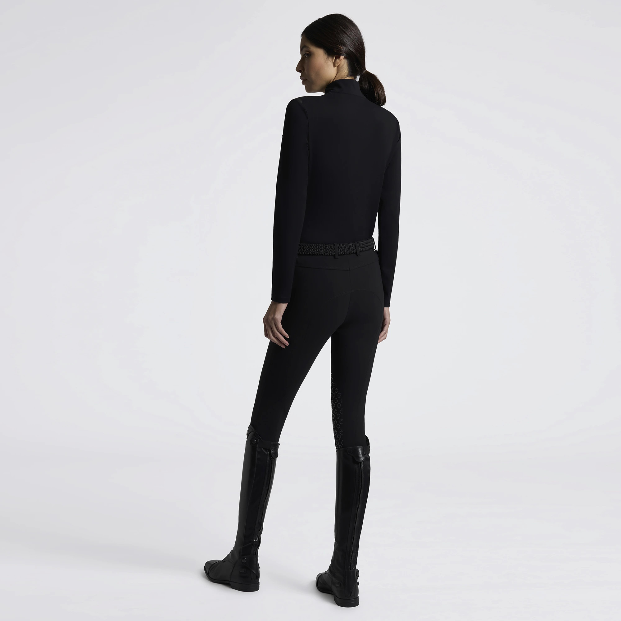 Jersey Fleece Half Zip Turtleneck – Black | Shop Cavalleria Toscana Jersey Fleece Half Zip Turtleneck – Black | Shop Cavalleria Toscana