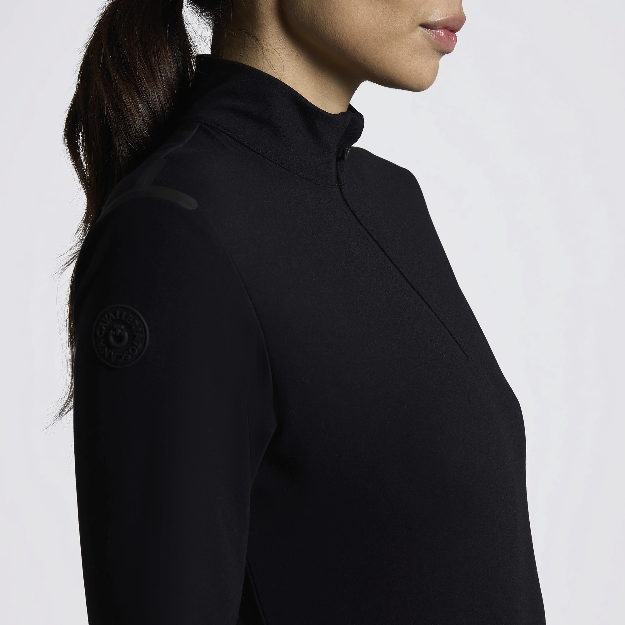 Jersey Fleece Half Zip Turtleneck – Black | Shop Cavalleria Toscana Jersey Fleece Half Zip Turtleneck – Black | Shop Cavalleria Toscana